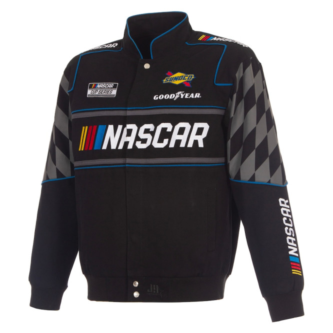 NASCAR - bestickte Full-Snap NASCAR Racing Jacke Design 2026 - in schwarz